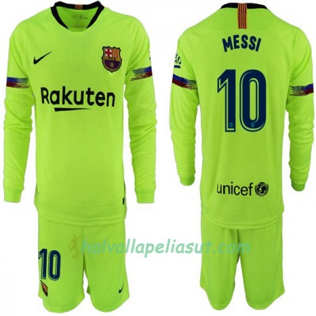 Jalkapallo Pelipaidat FC Barcelona Messi 10 Lasten Vieraspaita 2018-2019 Pitkähihainen